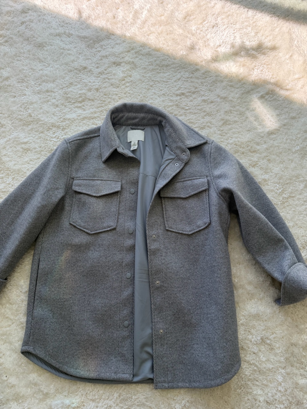 H&M Grey Military-Style Field Jacket